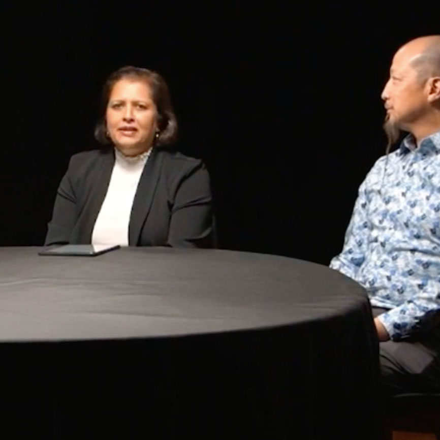 Experts discussing bioanalysis solutions and LC MS testing for drug development