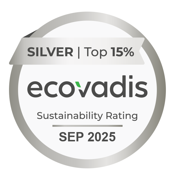 EcoVadis Silver| Top 15% sustanability badge from September 2025